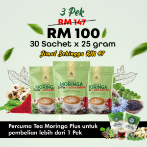 Kopi Moringa + Astaxanthin - 3 Pek + Freegift